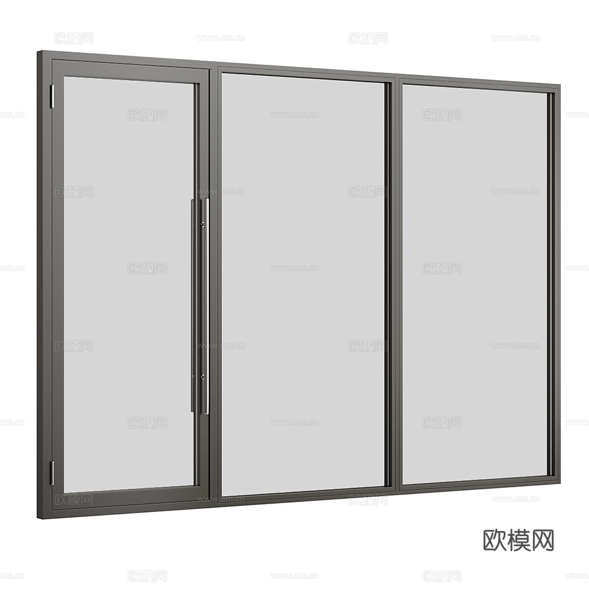 现代意式极简玻璃门3d模型