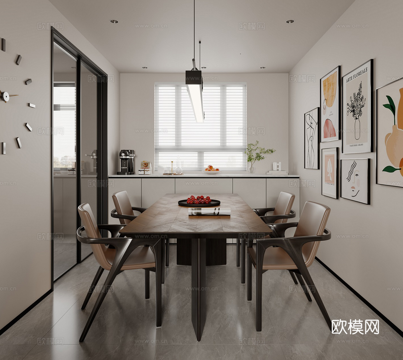 现代简约客餐厅3d模型