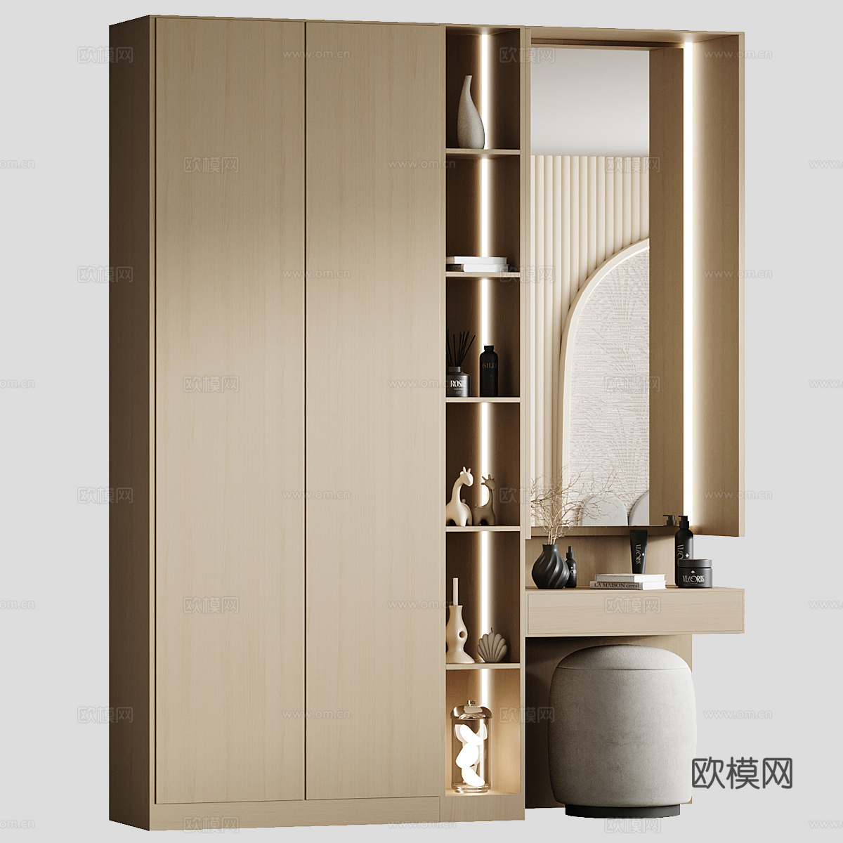 现代衣柜 梳妆台3d模型