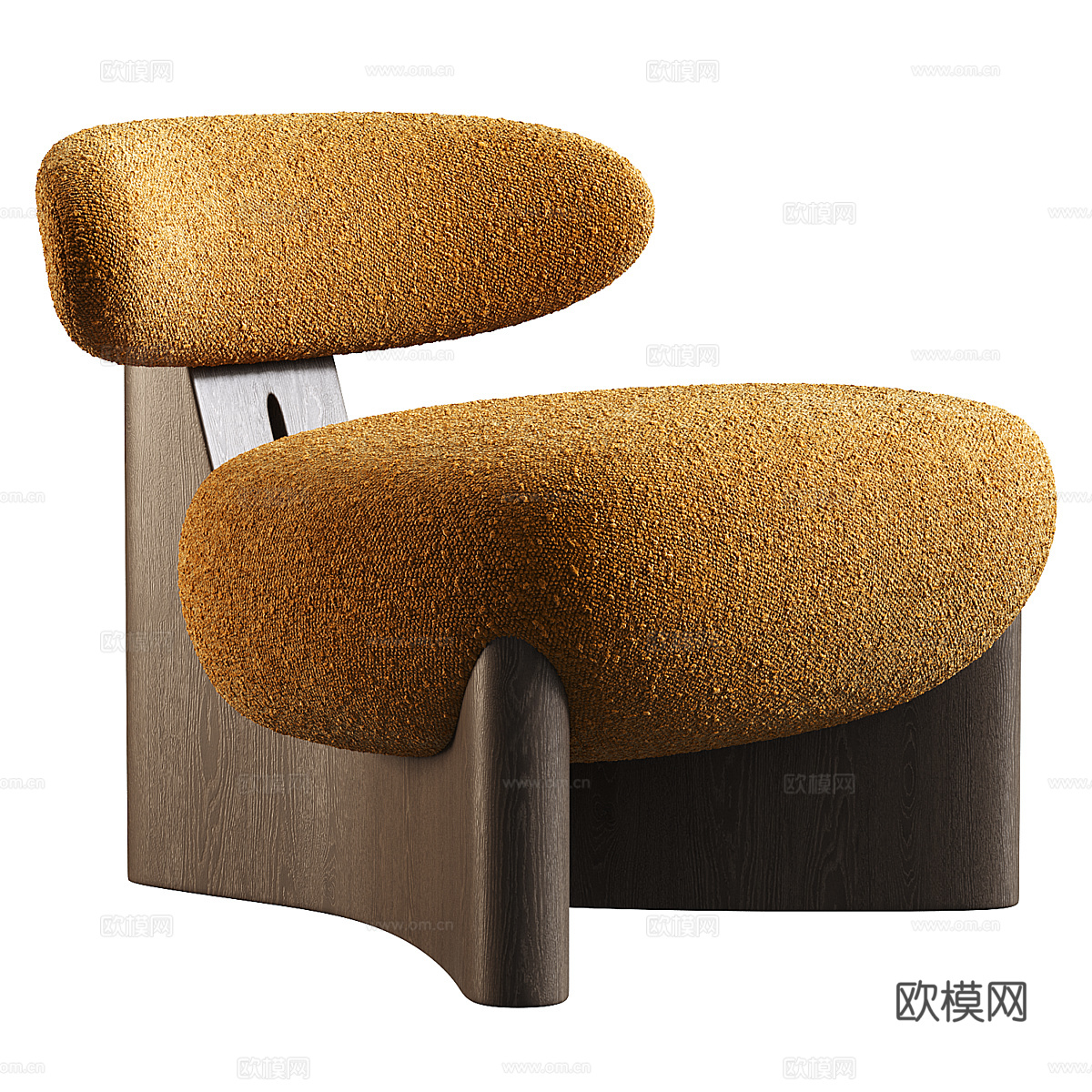 现代意式布艺扶手椅3d模型
