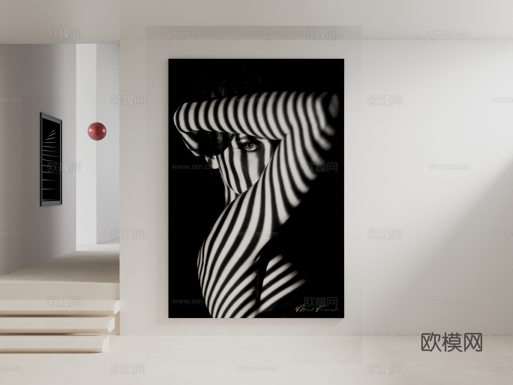 现代意式挂画 办公室挂画 大厅挂画 店铺挂画 工装挂画 灯箱3d模型