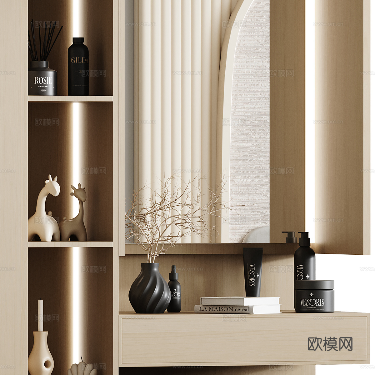现代衣柜 梳妆台3d模型
