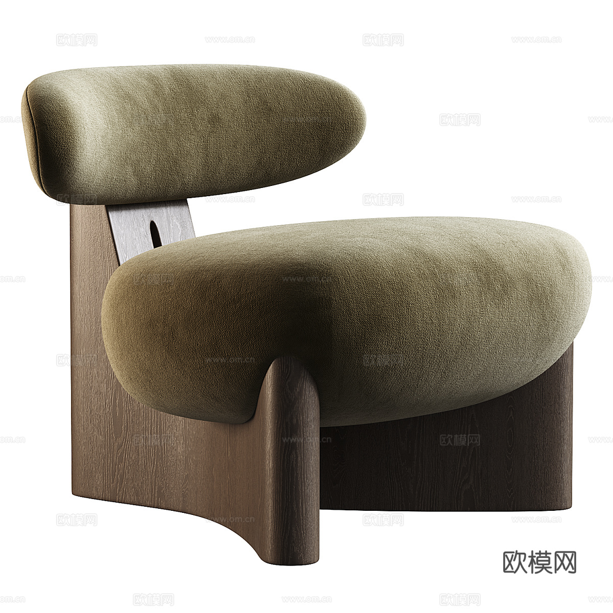 现代意式布艺扶手椅3d模型