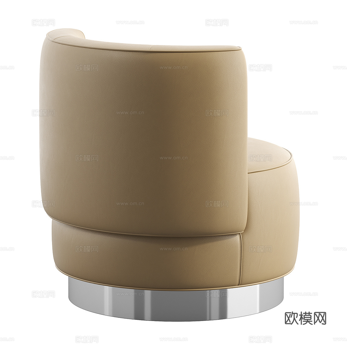 现代意式皮革扶手椅3d模型