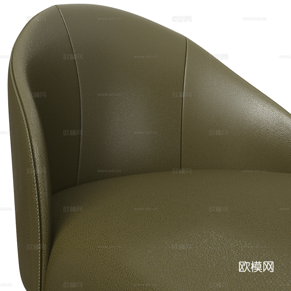 现代意式皮革单椅3d模型