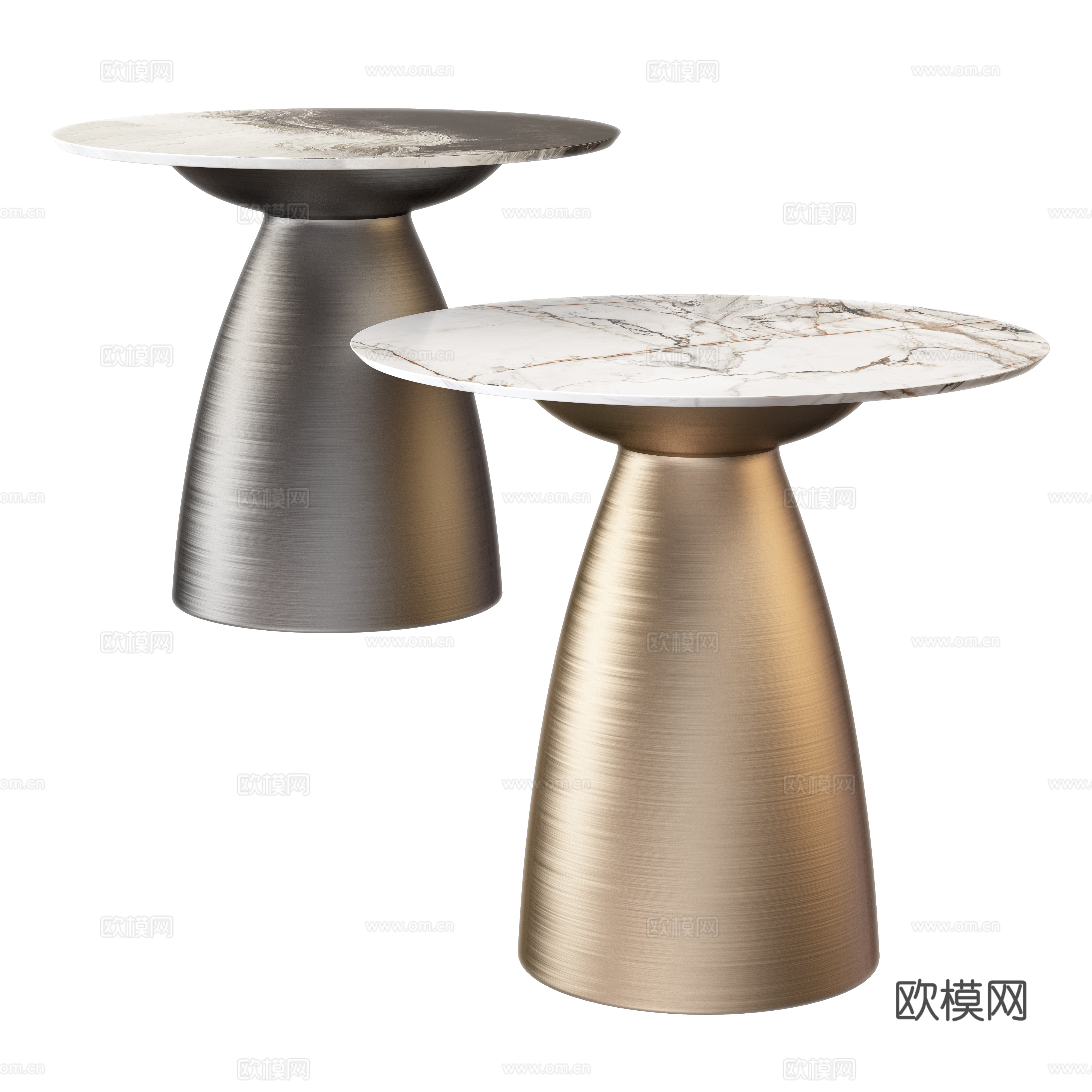 Reflex现代意式边几 金属边几 大理石边几 移动边几su模型
