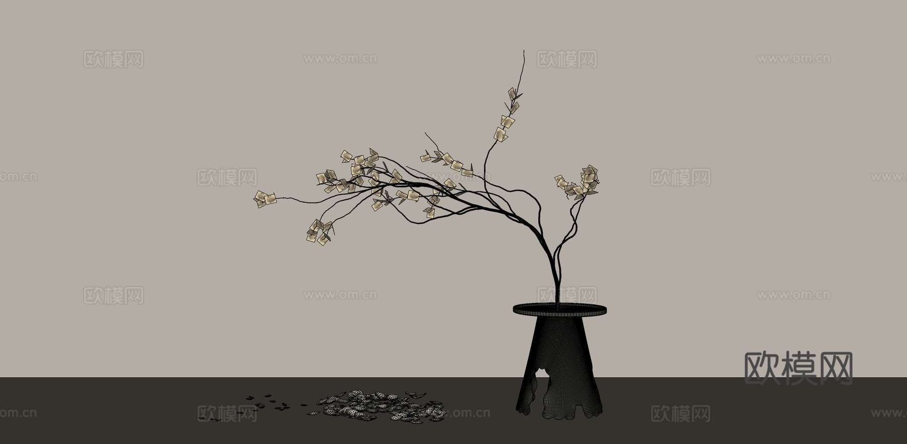 盆栽摆件su模型