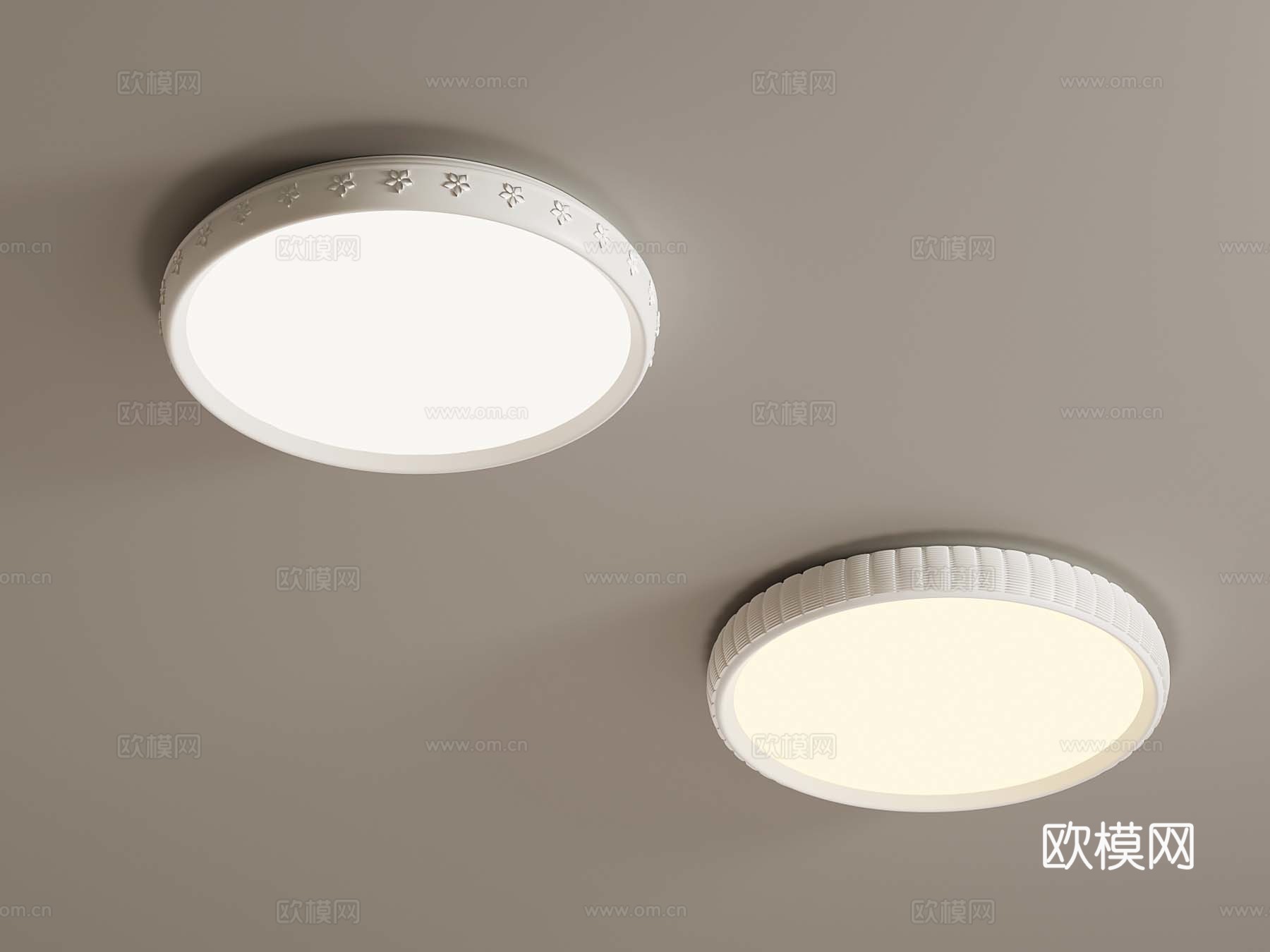 现代奶油风吸顶灯su模型