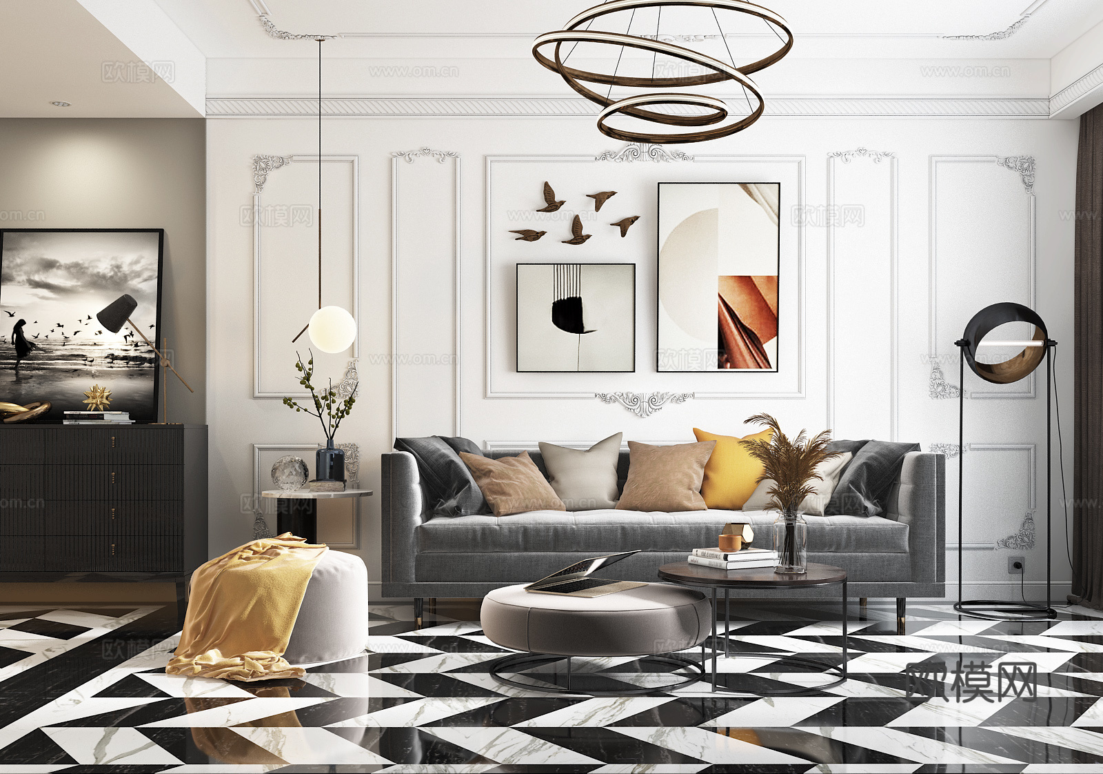 法式客餐厅3d模型