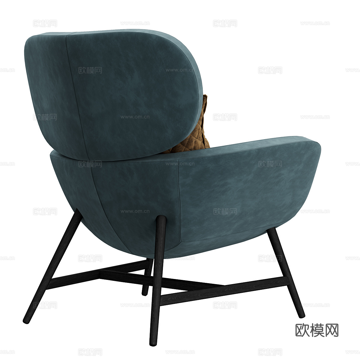 现代意式布艺扶手椅3d模型