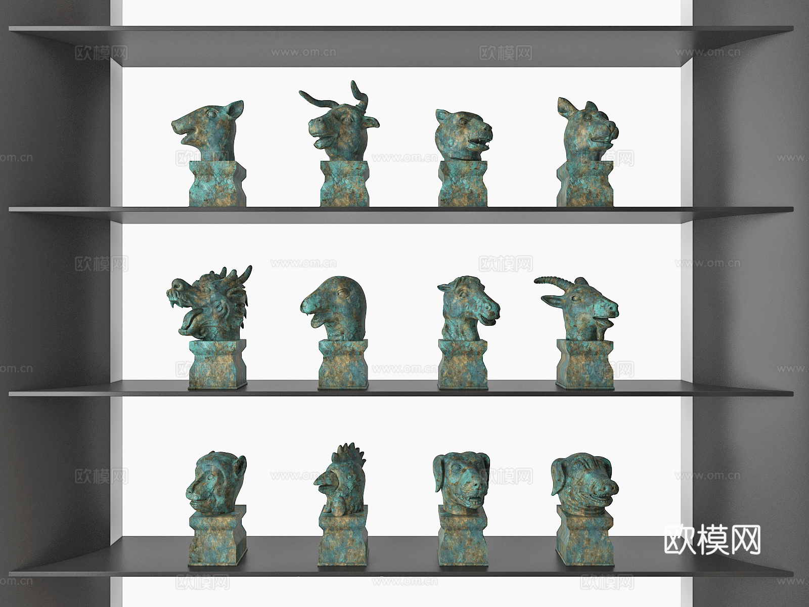 十二生肖 青铜摆件饰品3d模型