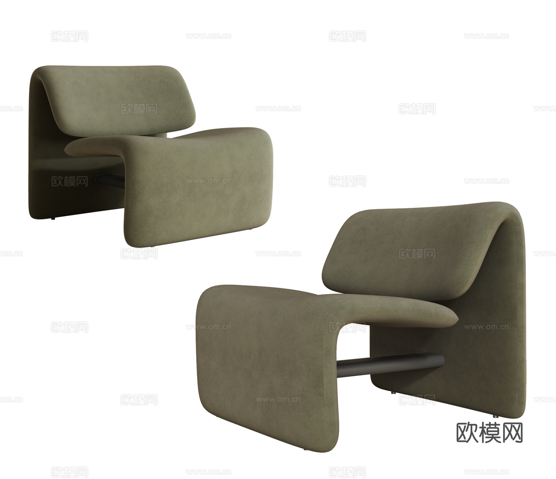 现代单人沙发 休闲沙发 意式单人沙发 布艺沙发 客厅沙发3d模型