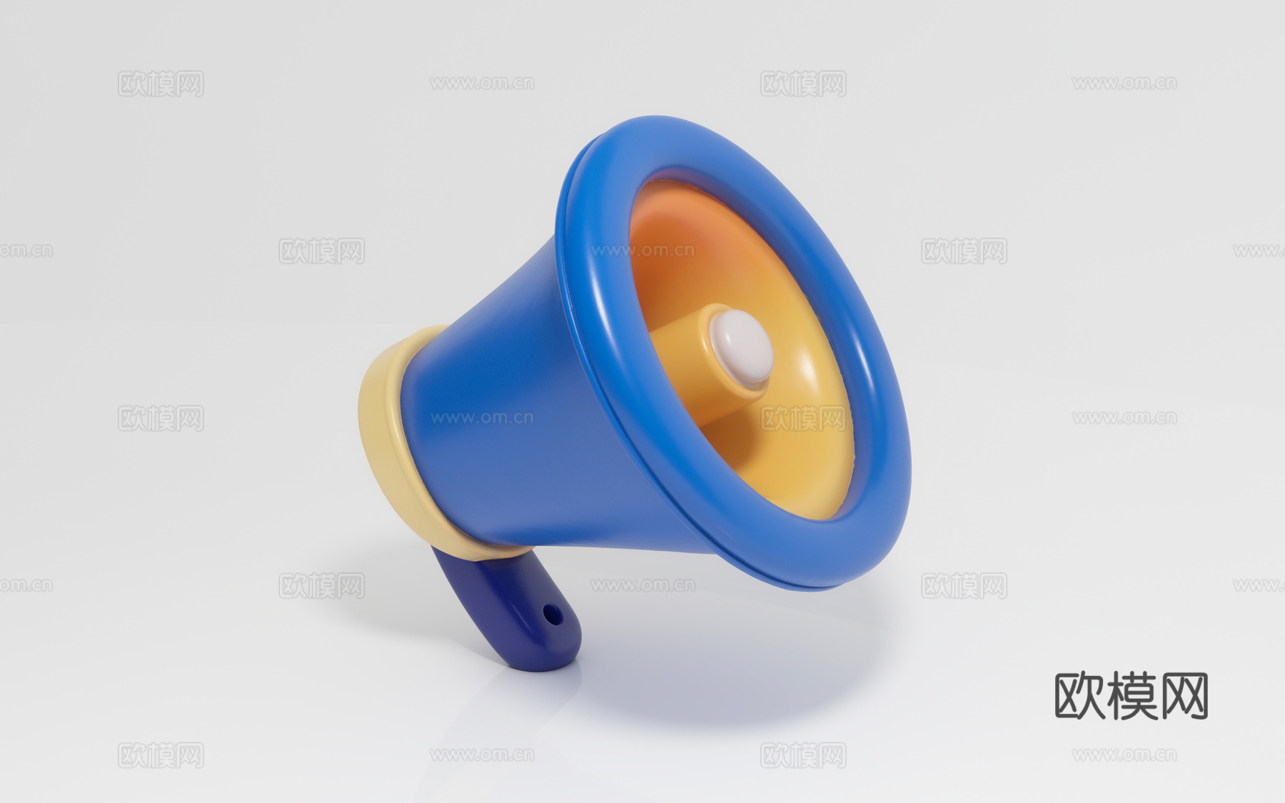 卡通喇叭 扩音器 宣传呼喊 大声呼叫 美陈道具 签到打卡 合3d模型