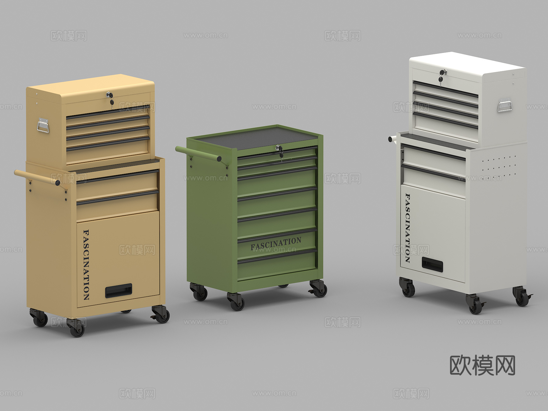 推车 收纳车 工具柜 小推车 咖啡厅 画材 多功能移动置物架3d模型