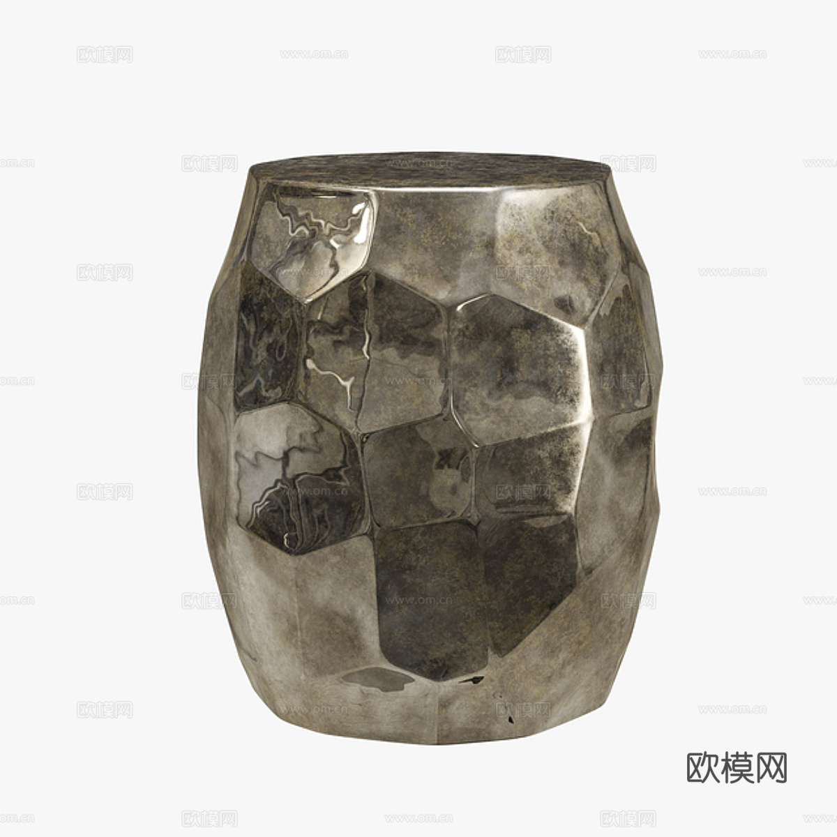 现代轻奢金属圆边几3d模型