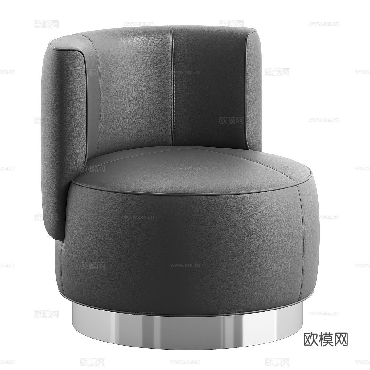 现代意式皮革扶手椅3d模型