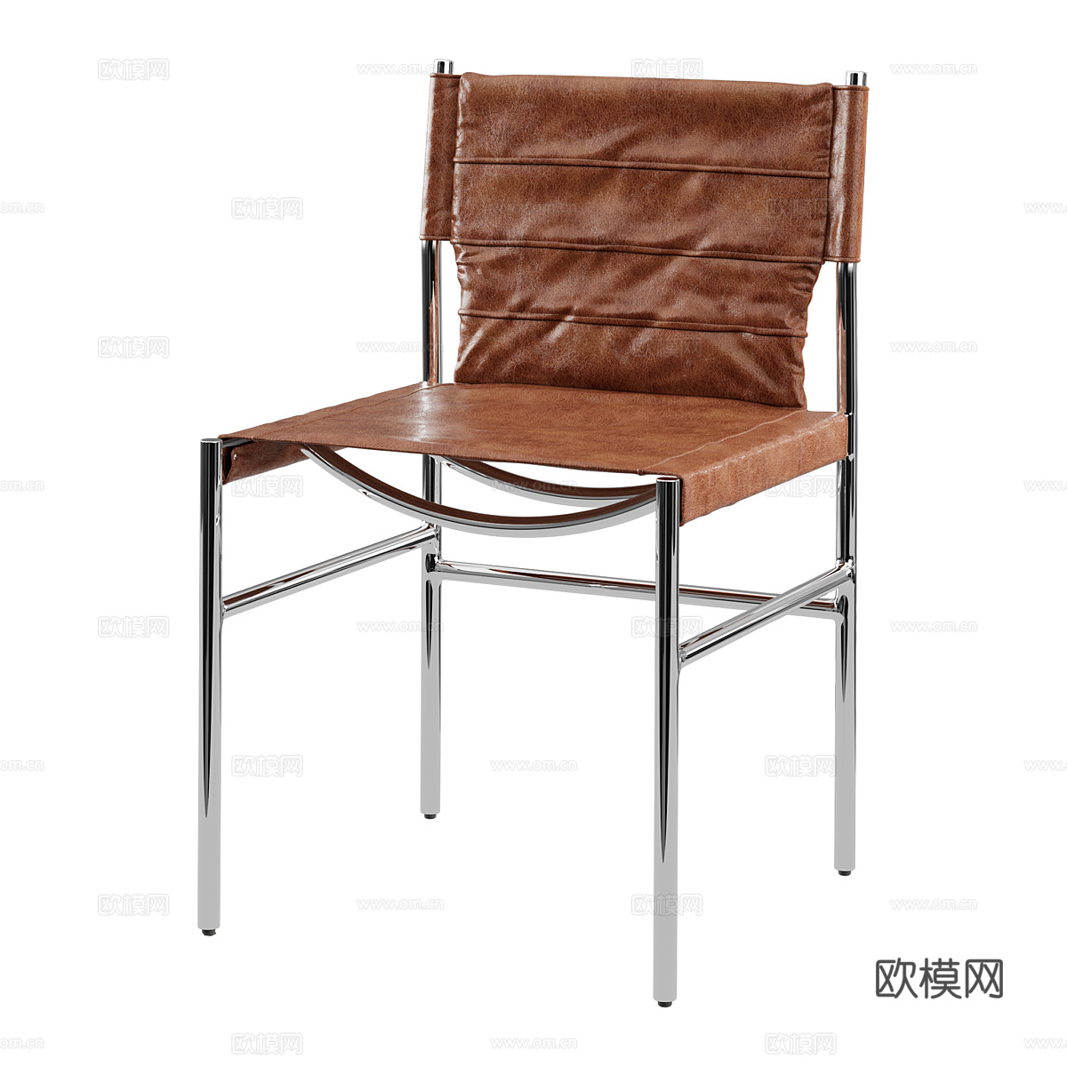 现代简约单人沙发 单人沙发 简约沙发 棕色皮革沙发3d模型