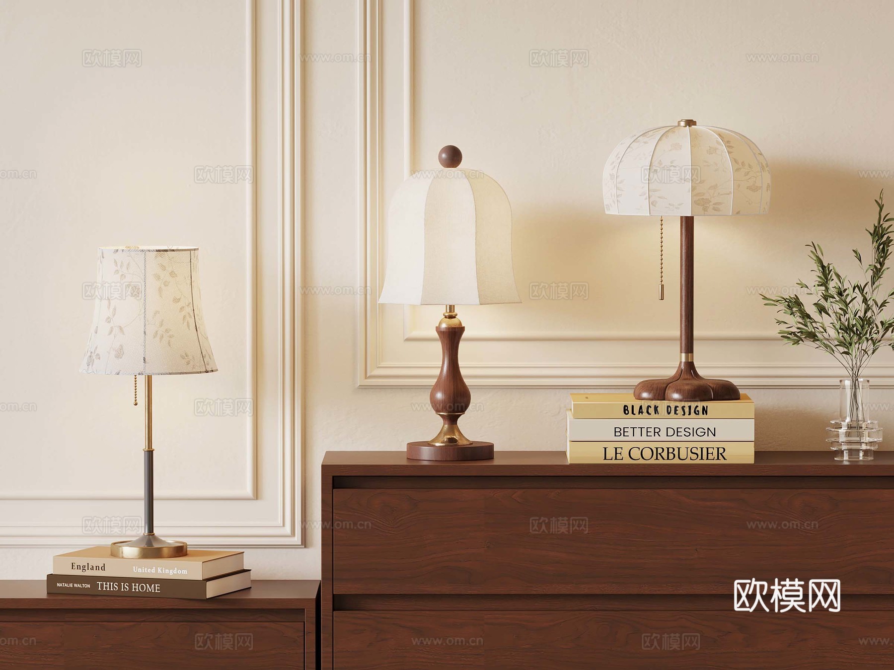 法式中古风台灯su模型