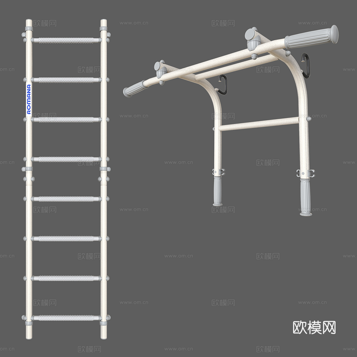 家用多功能单杠肋力架 外肋木架 儿童攀爬架 引体向上助木架3d模型