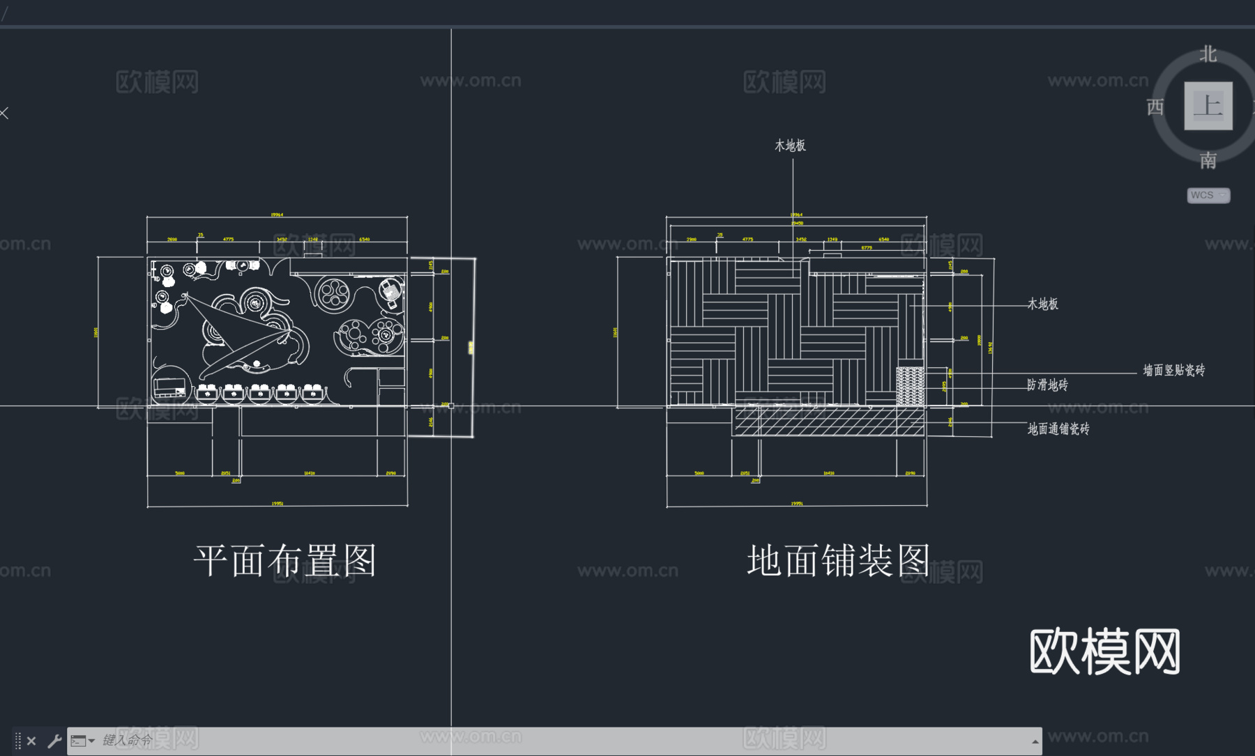 咖啡厅平面图立面图节点大样图cad施工图
