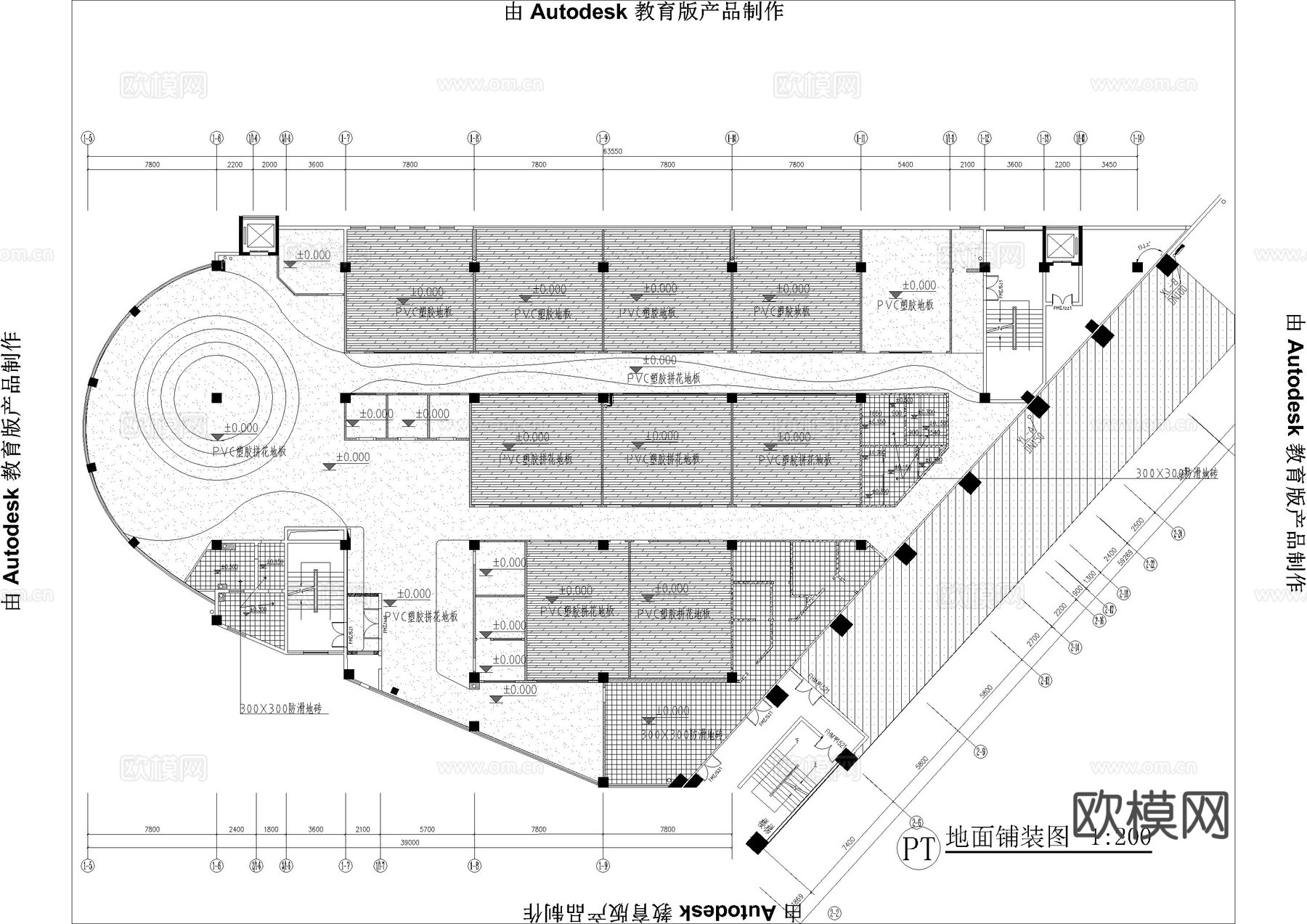1500平巴中幼儿园cad施工图cad施工图