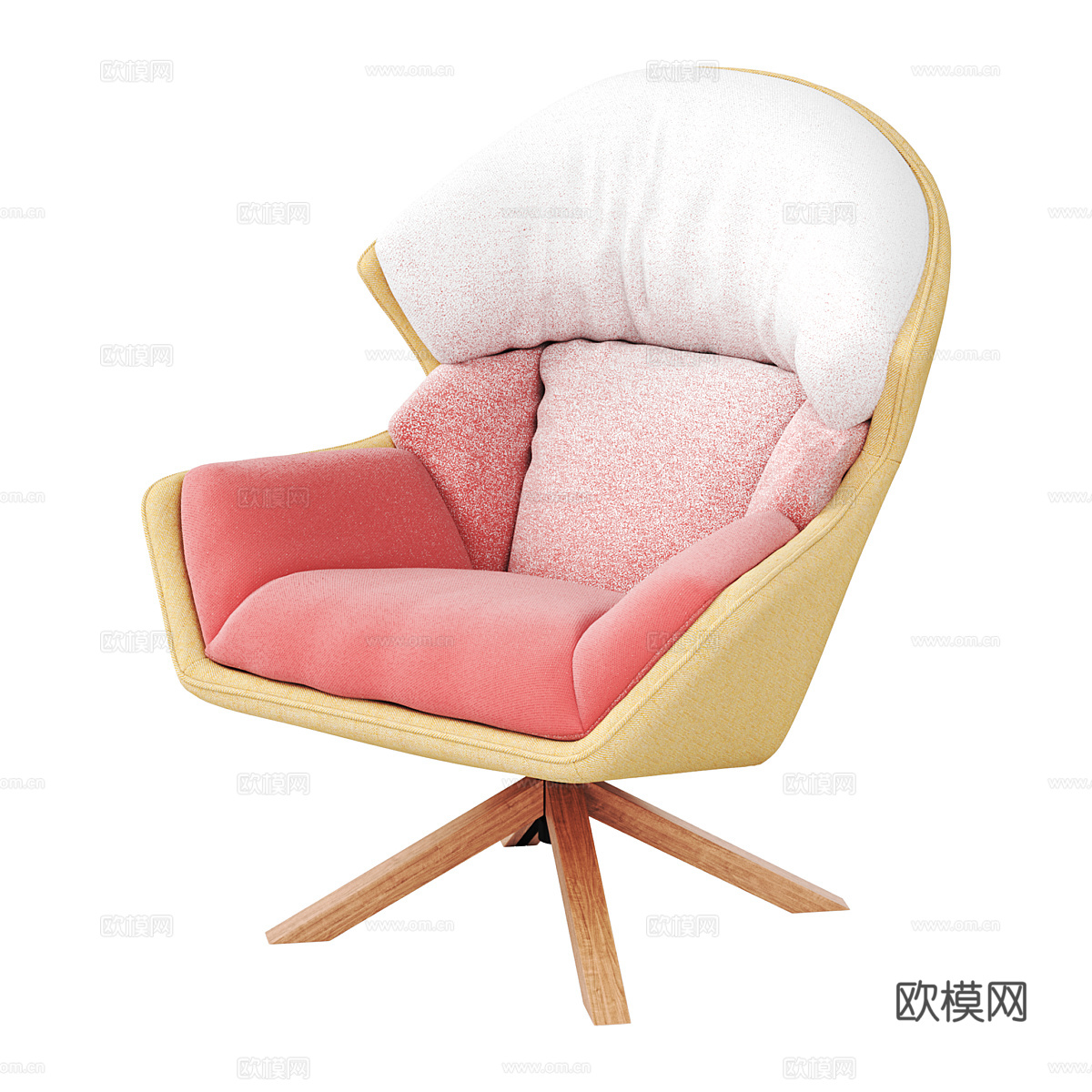北欧简约单人沙发 单人沙发 简约沙发 休闲沙发 木质沙发3d模型