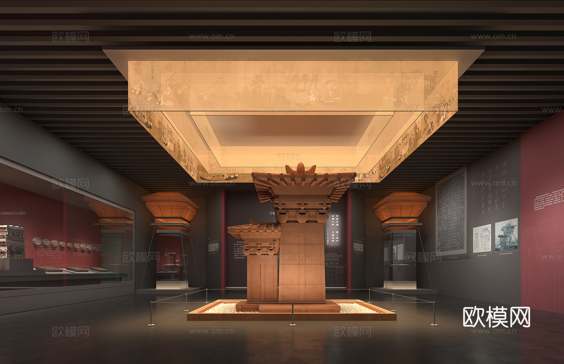 历史博物馆汉阙展民俗文化展厅3d模型