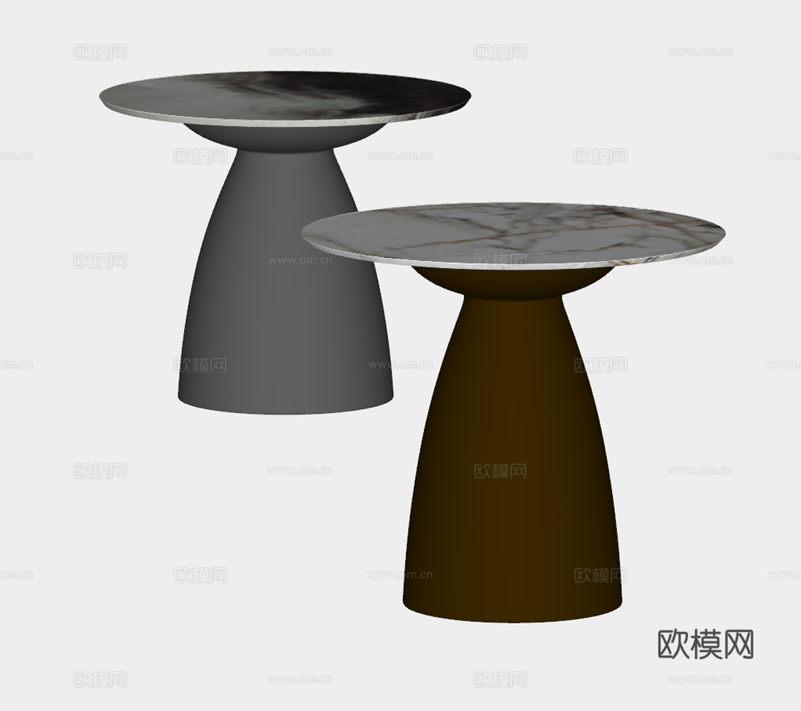 Reflex现代意式边几 金属边几 大理石边几 移动边几su模型