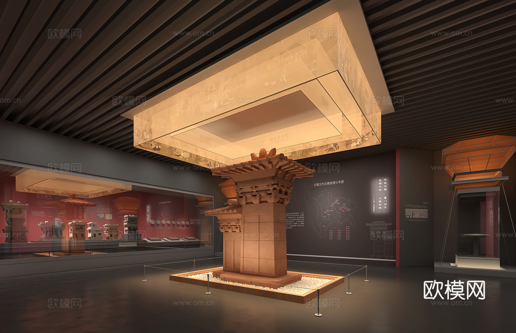 历史博物馆汉阙展民俗文化展厅3d模型