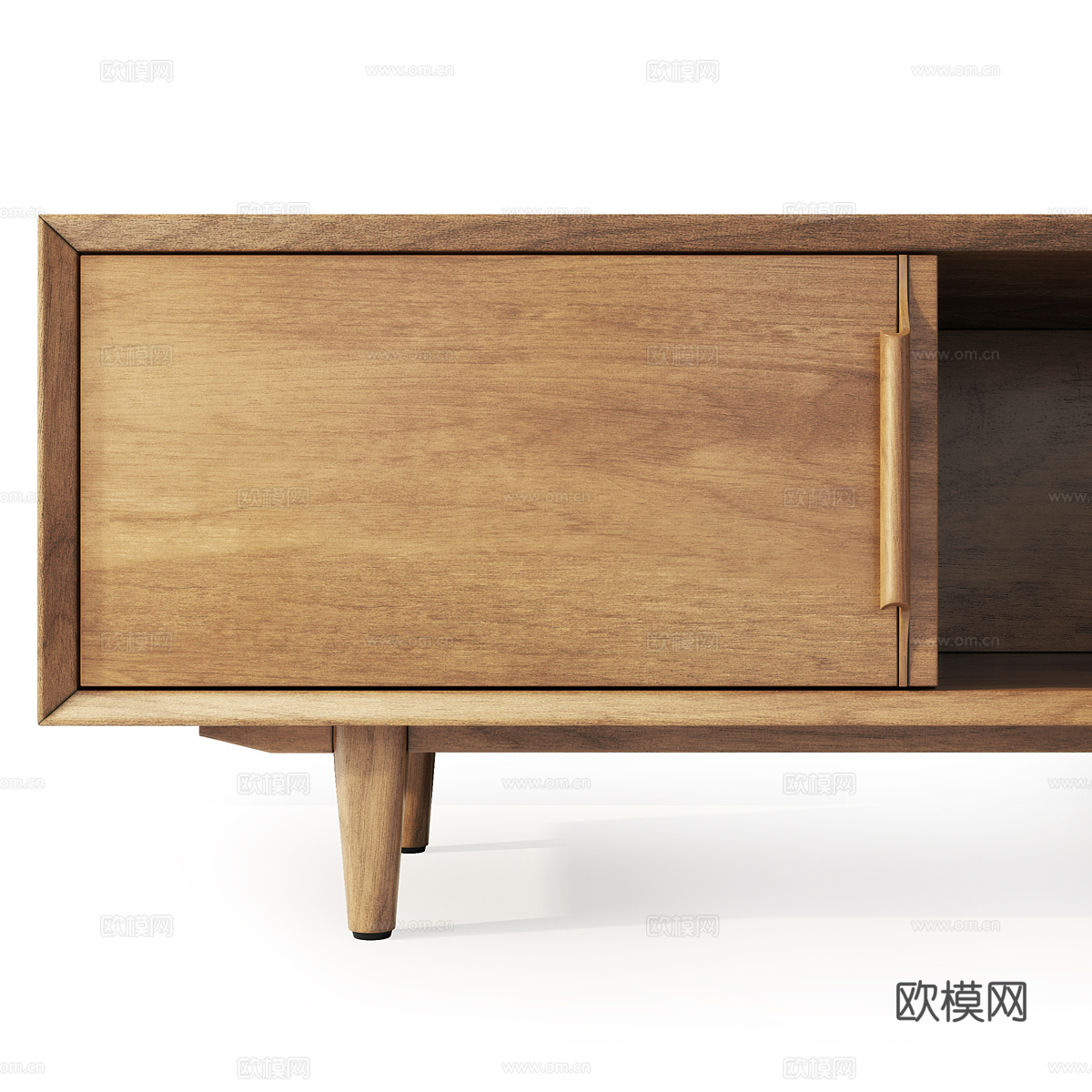 现代北欧原木风电视柜 床头柜3d模型