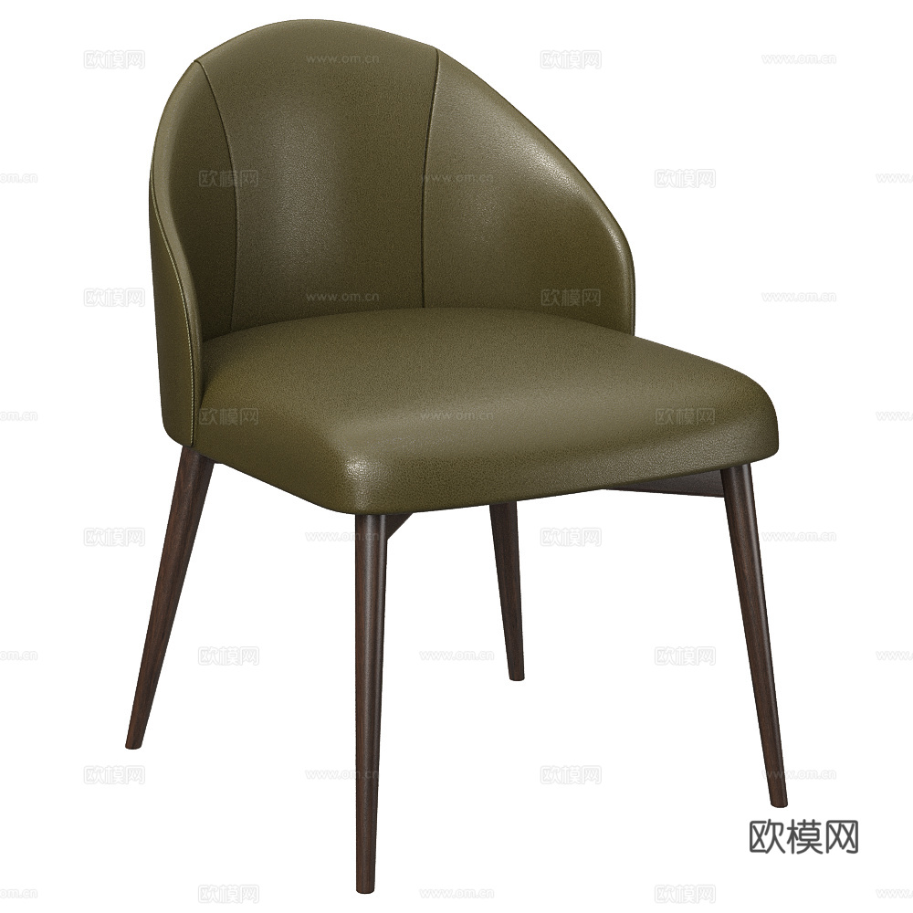 现代意式皮革单椅3d模型
