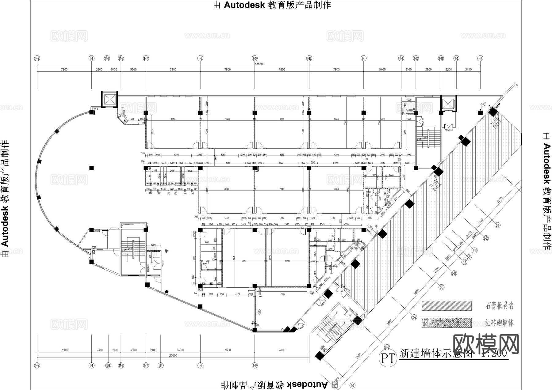 1500平巴中幼儿园cad施工图cad施工图