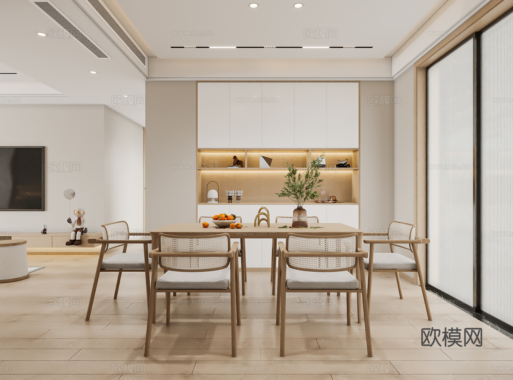 现代简约客餐厅3d模型
