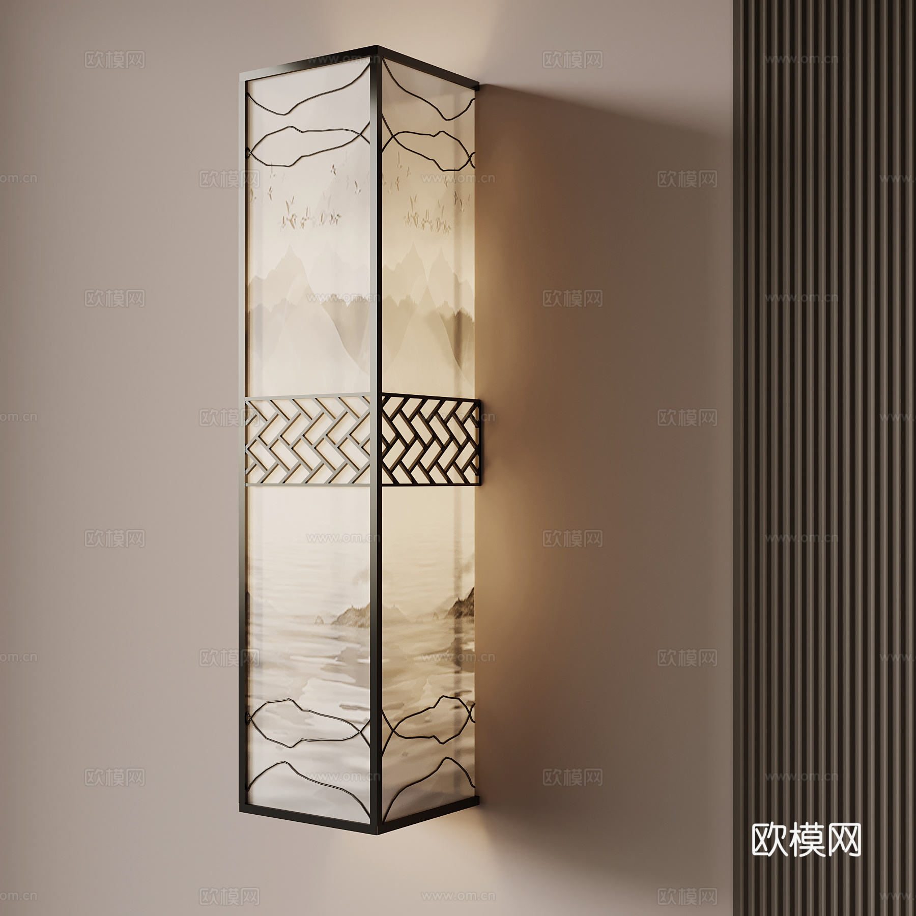 新中式壁灯 禅意壁灯3d模型