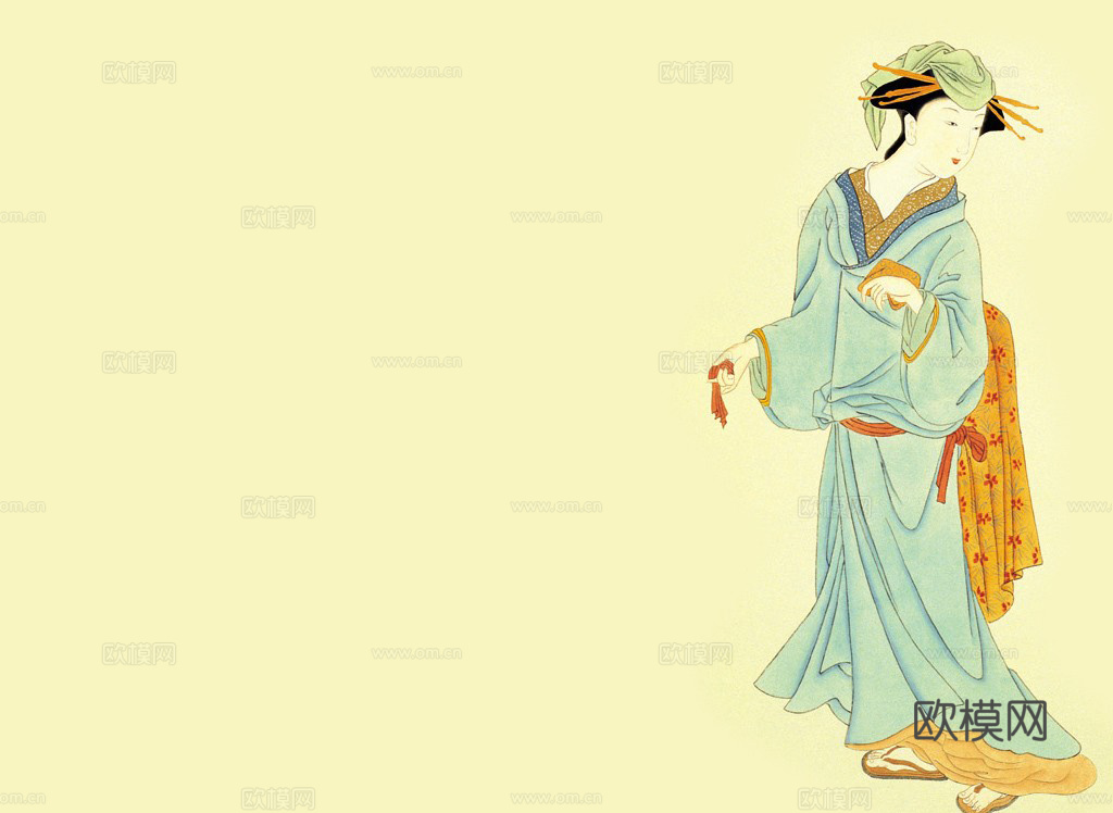 日式古代人物画 古风