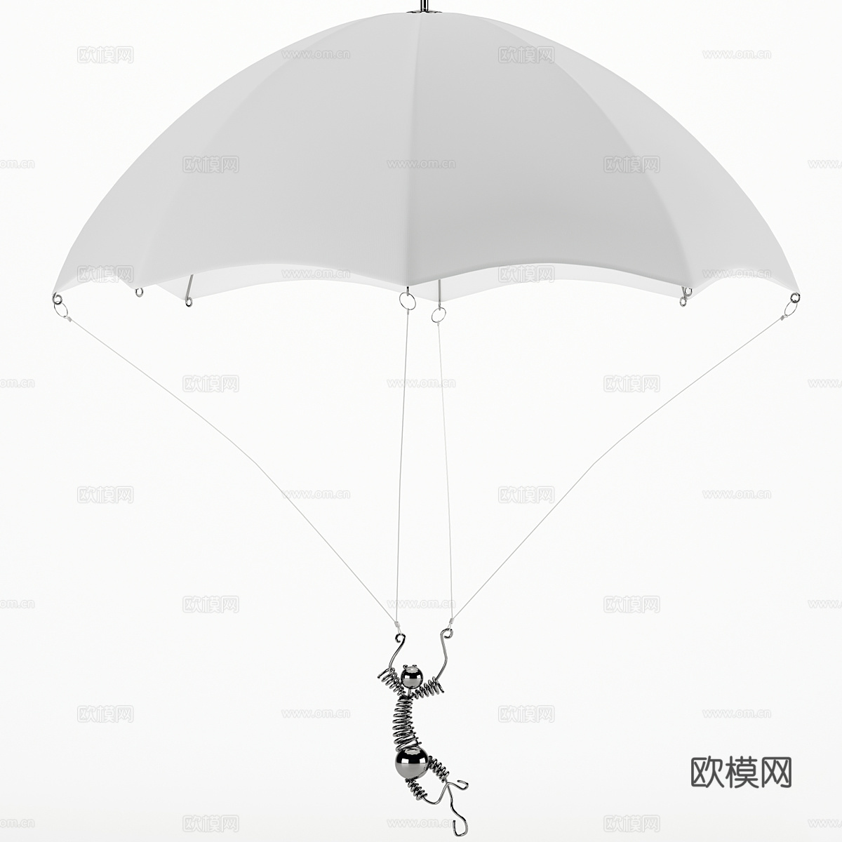 现代儿童降落伞装饰吊灯3d模型