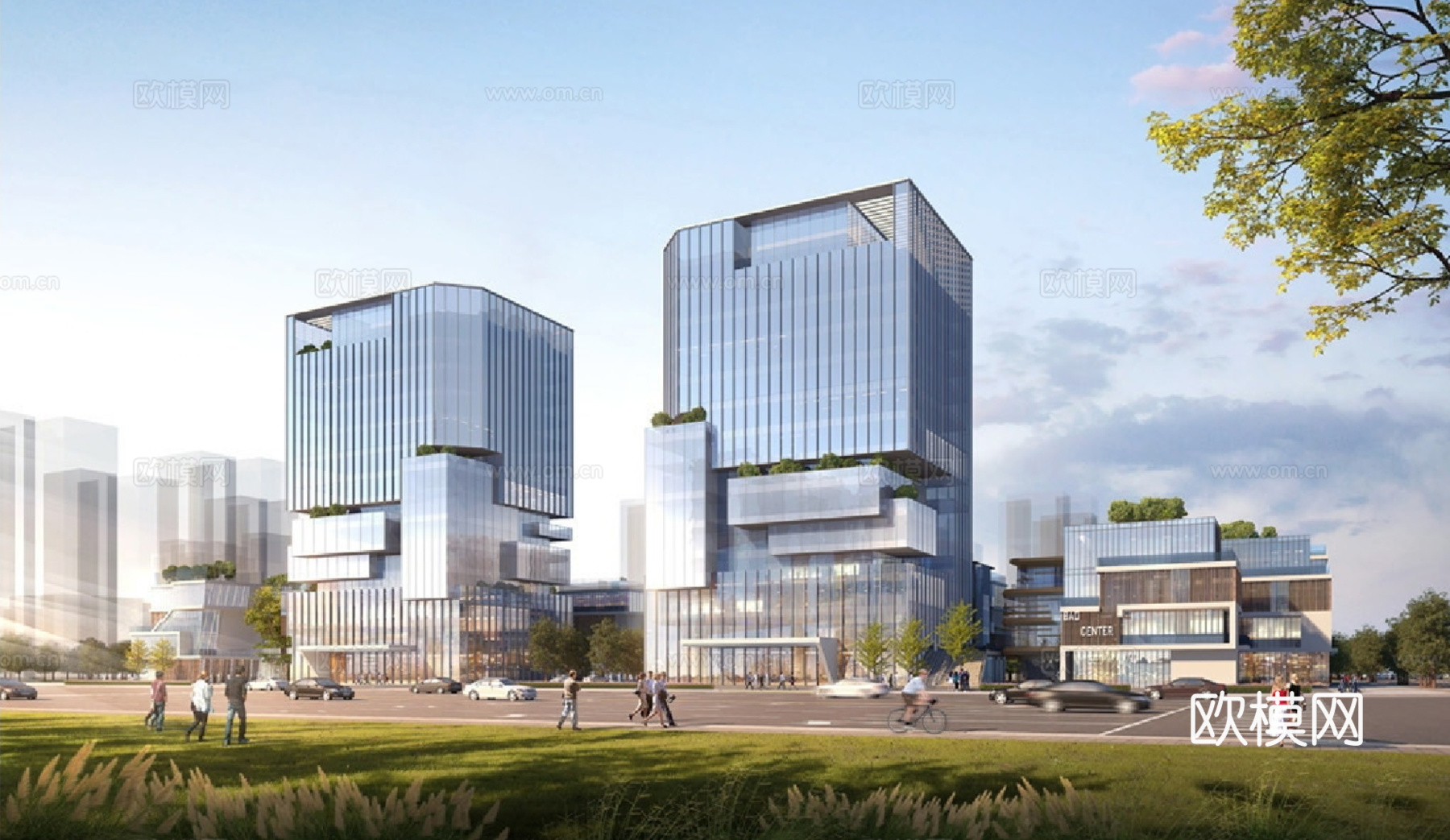 现代建筑 产业园 现代办公楼3d模型