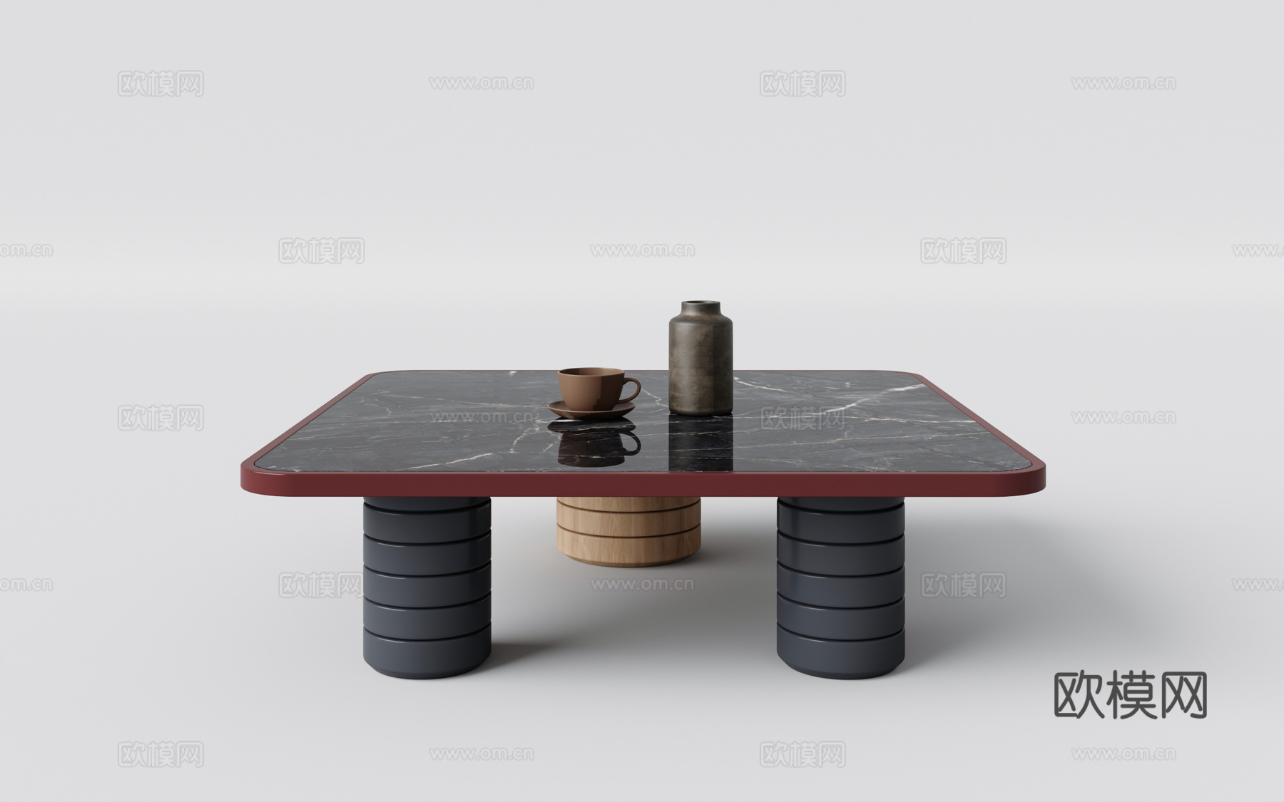 现代茶几 饰品 摆件su模型