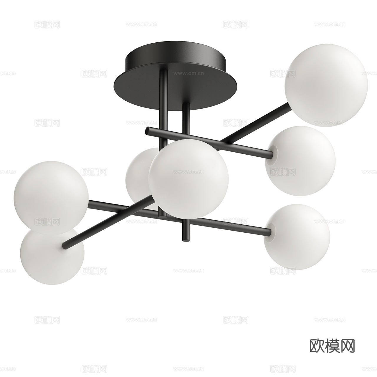 Mantra 现代吊灯 极简吊灯 多头吊灯 玻璃吊灯3d模型