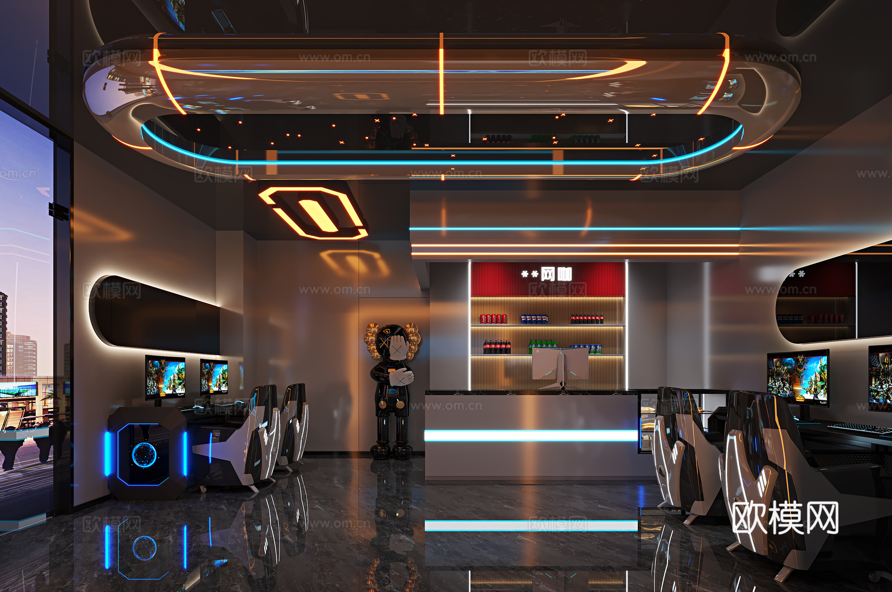 网咖3d模型