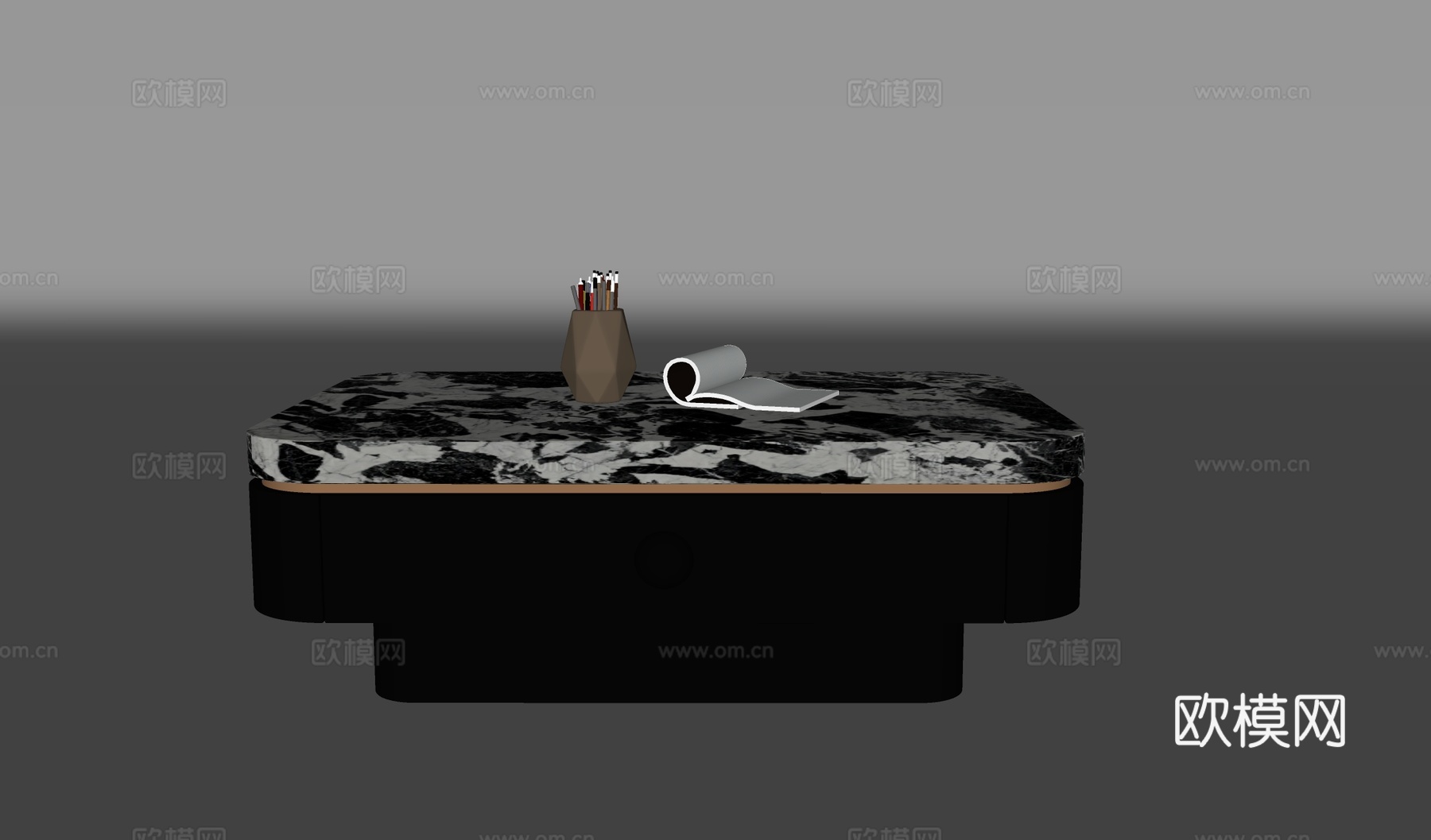 现代茶几 饰品 摆件su模型