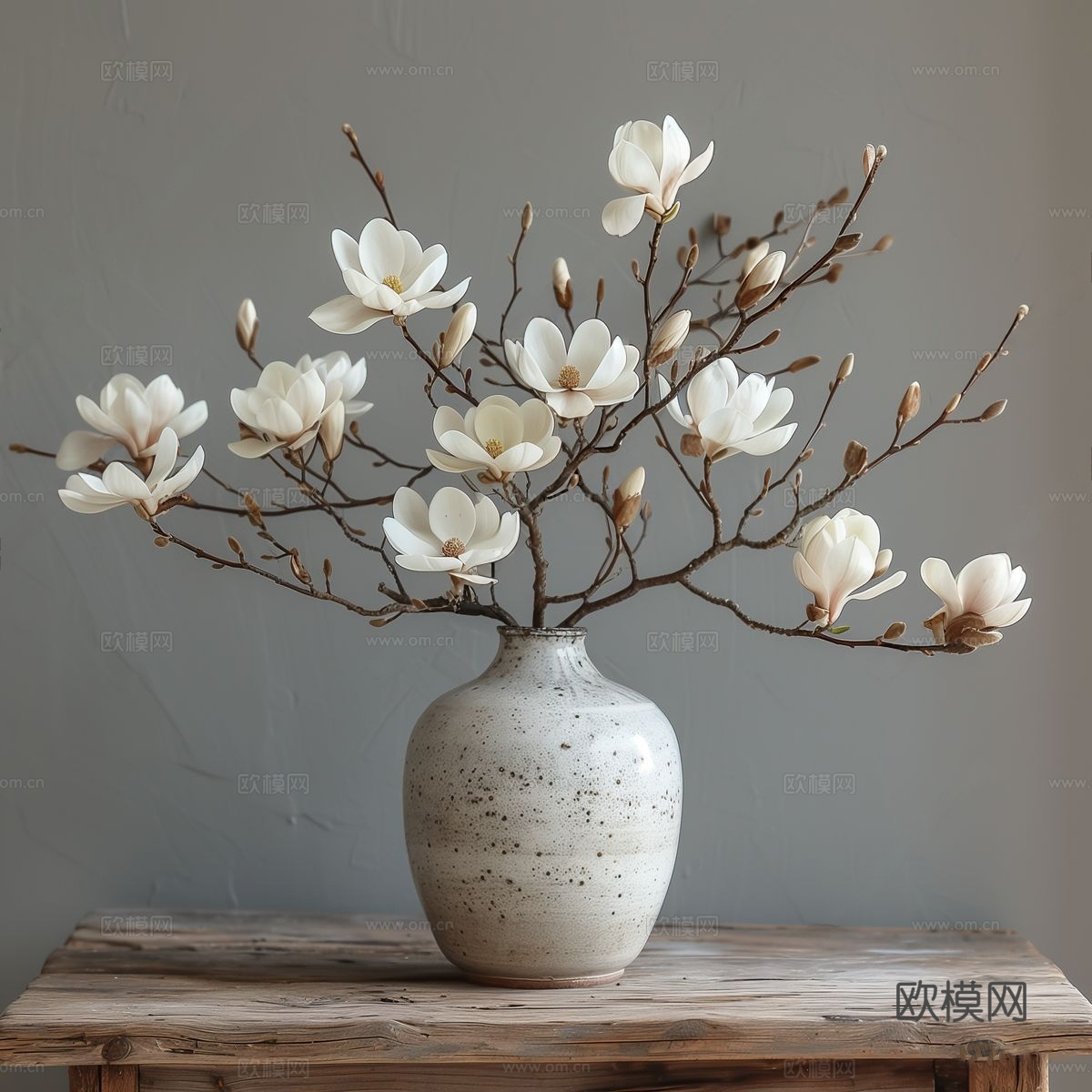 复古中古花艺 花瓶花艺摆件3d模型