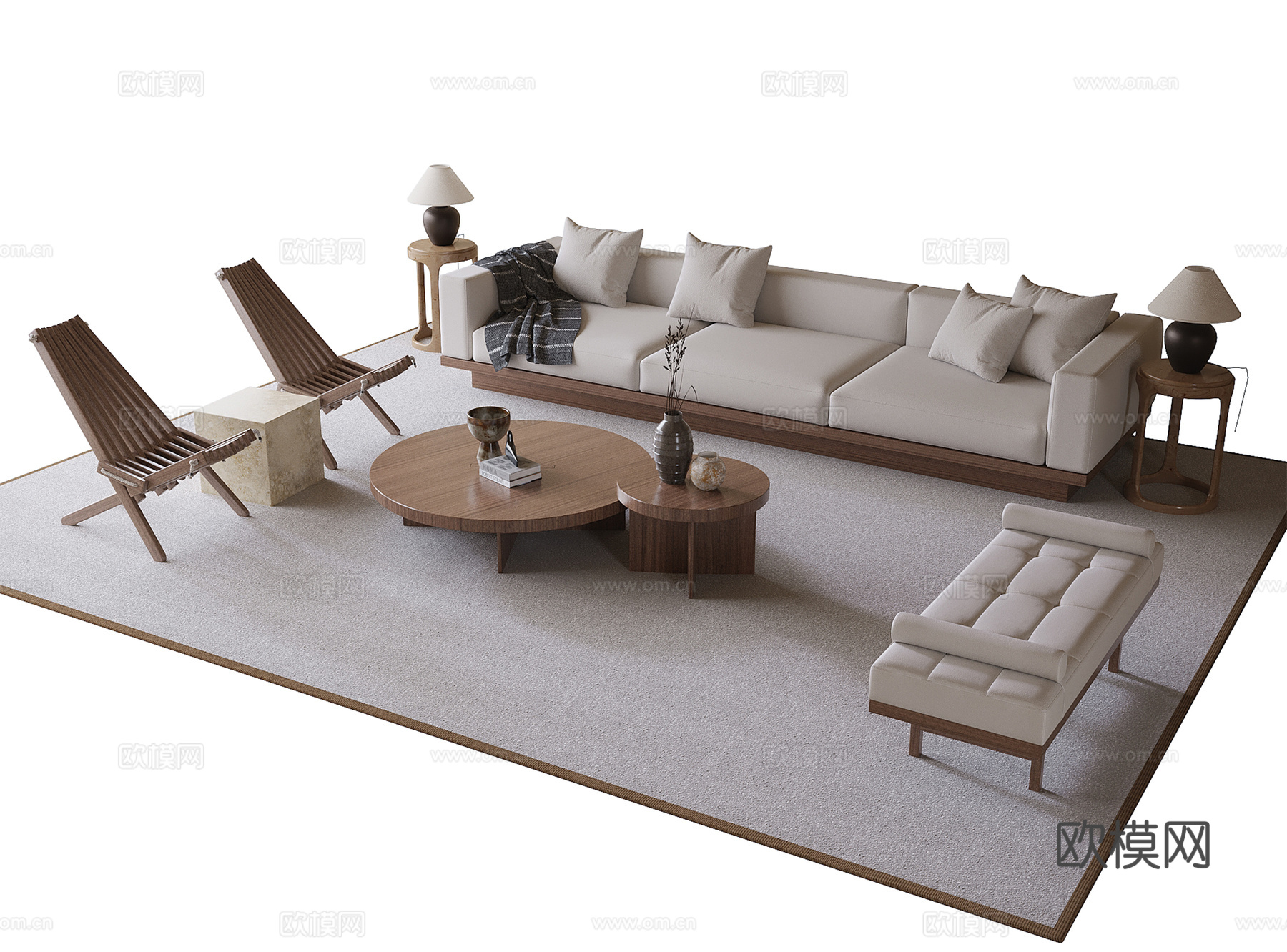 现代沙发茶几3d模型