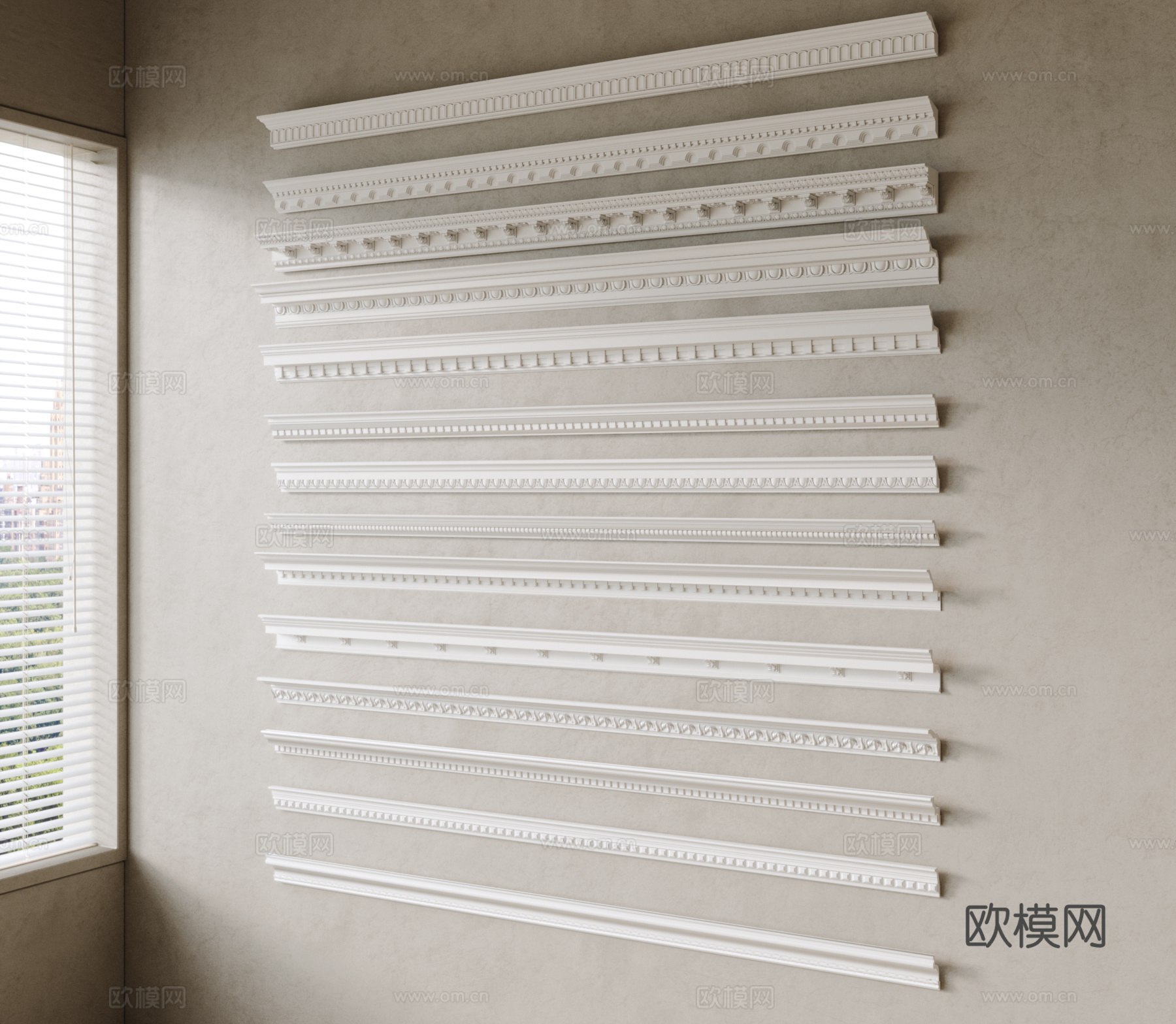 法式 欧式 简欧 石膏线条 角线 虎头线 钢琴线su模型
