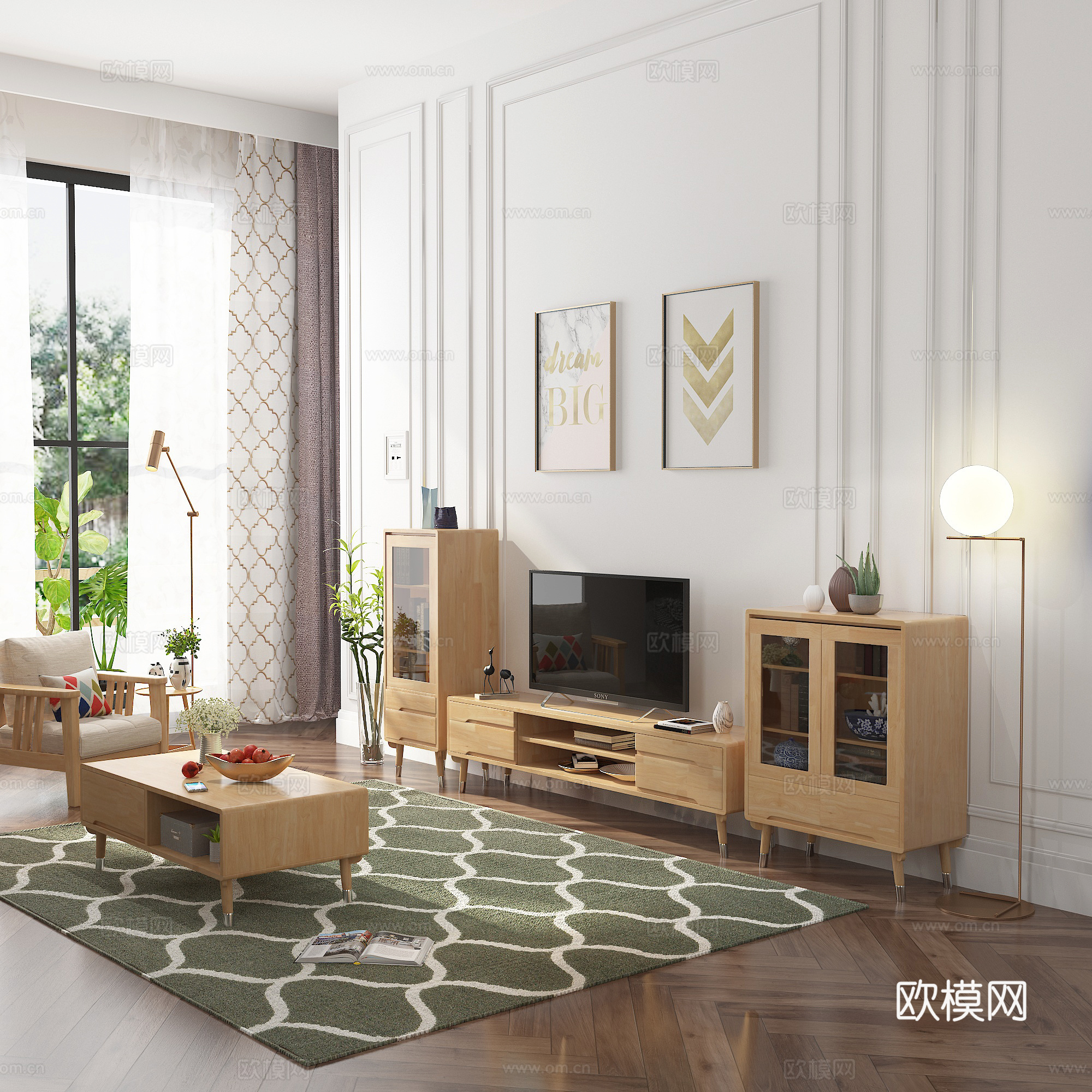 北欧茶几 电视柜3d模型