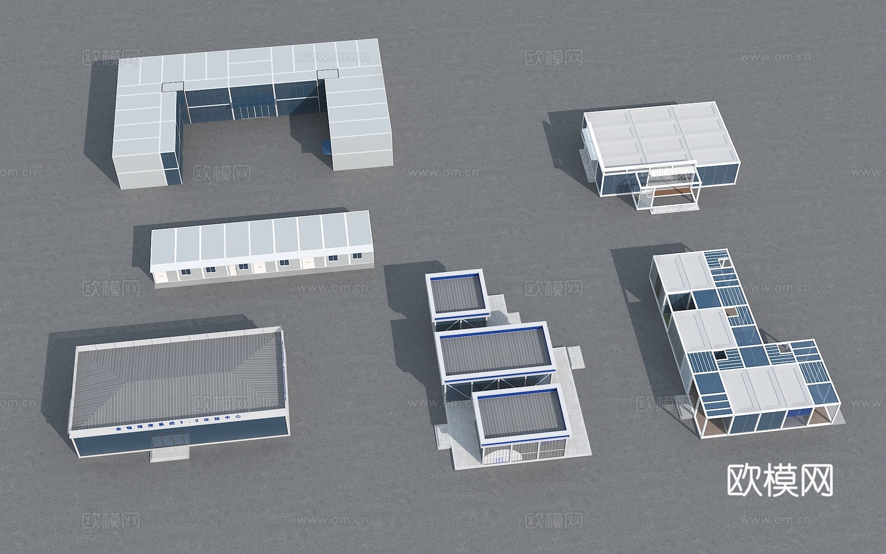 现代 活动板房 施工板房 集装箱建筑 临时建筑su模型