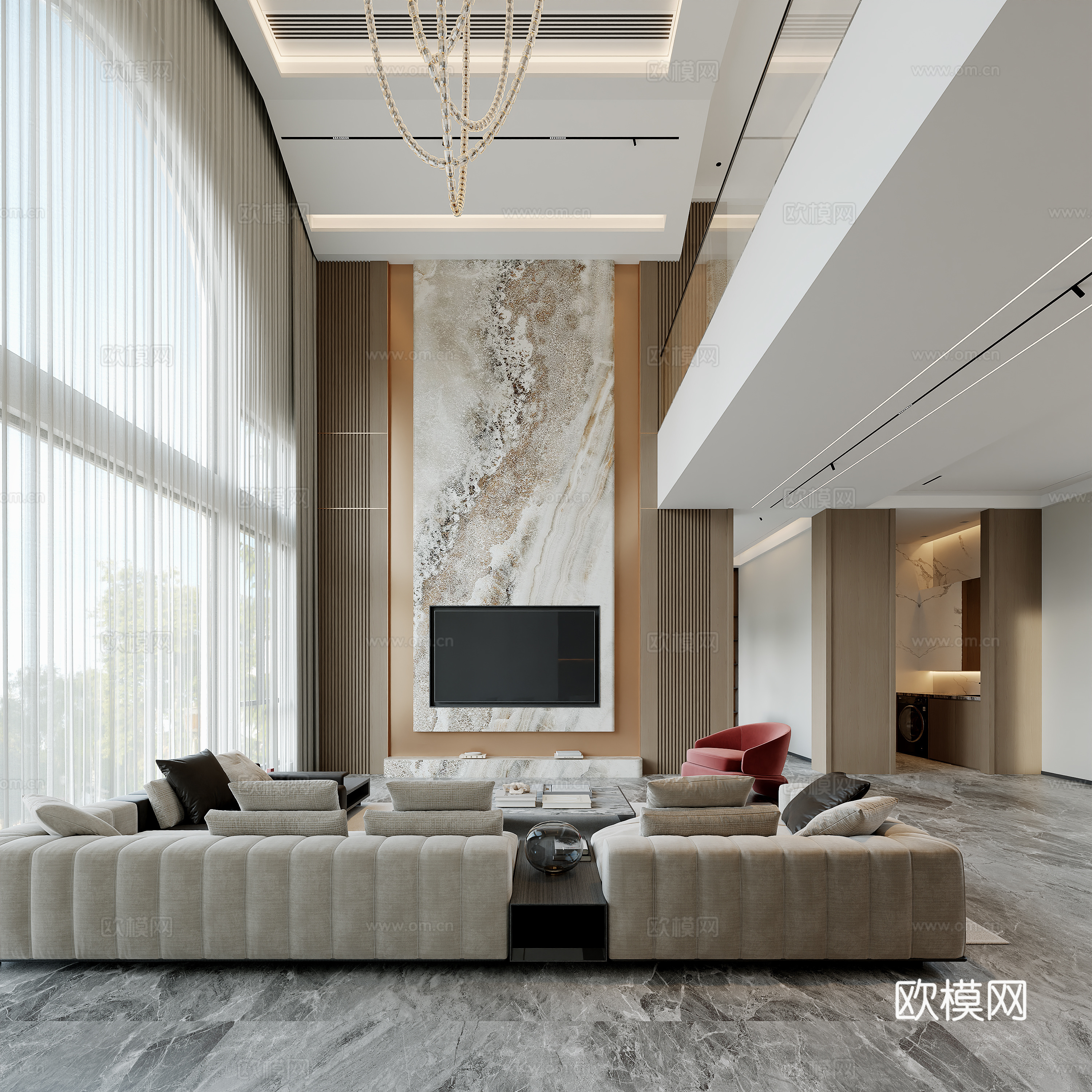现代 别墅 意式轻奢3d模型