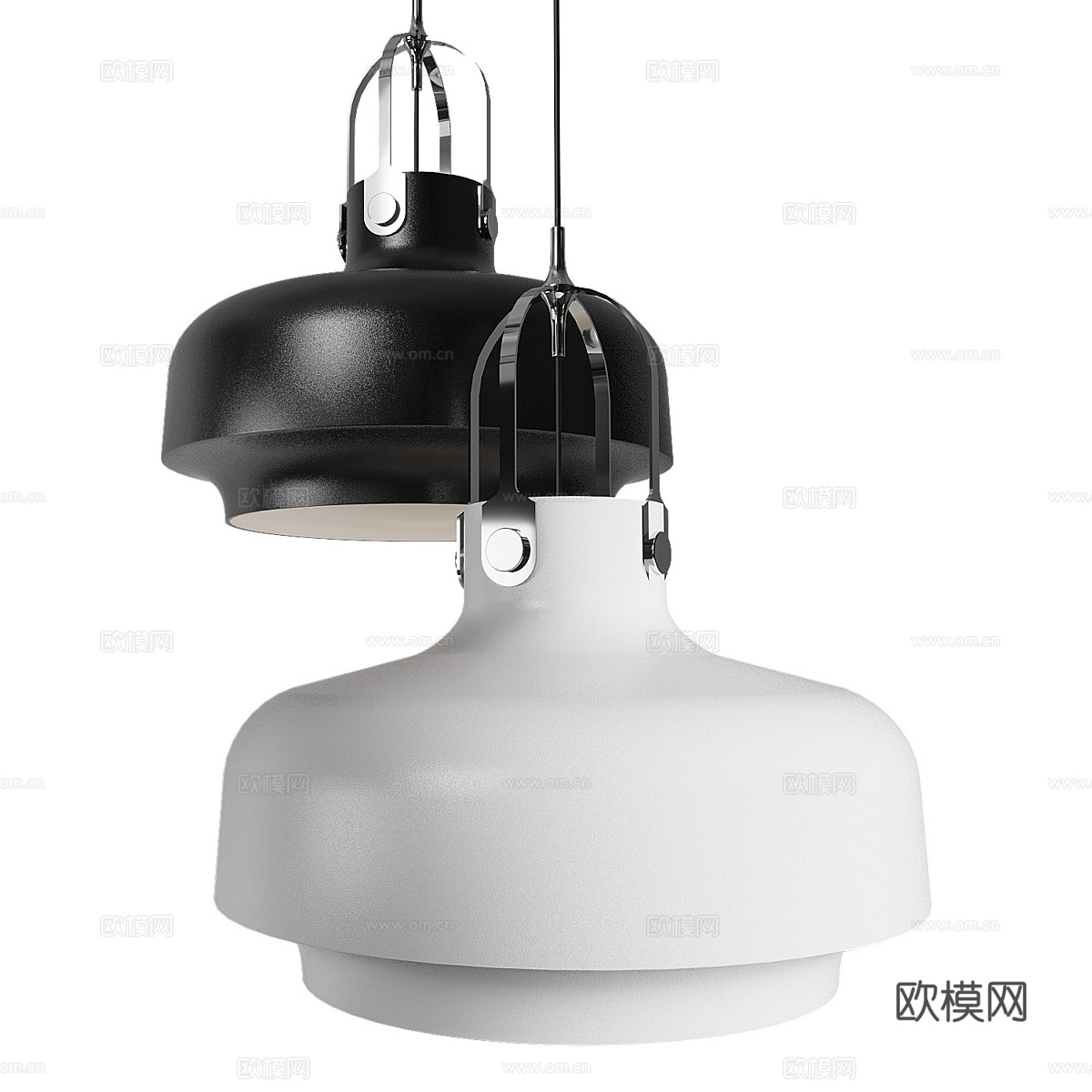 现代意式金属装饰吊灯3d模型