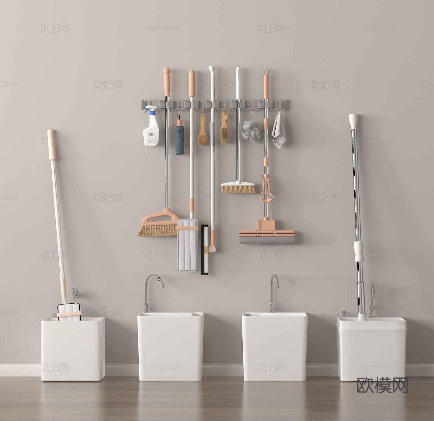 拖把池 拖布池 墩布池 拖把3d模型