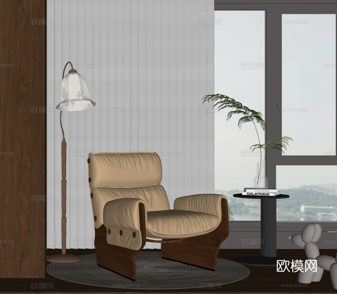 意式休闲椅su模型